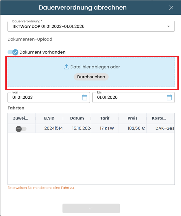 Dokumentenupload Dokumentenupload
