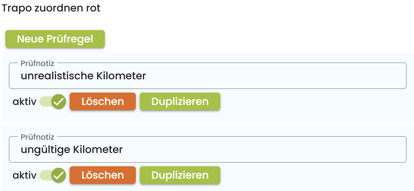 inaktive Regeln inaktive Regeln