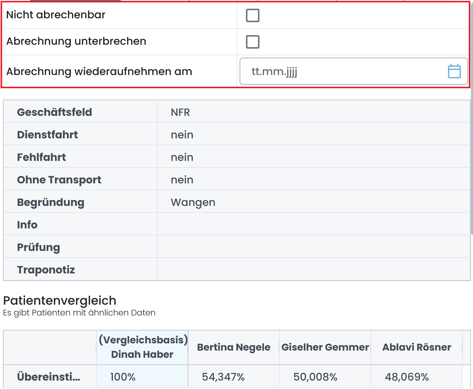 Detailansicht-Formular Detailansicht-Formular