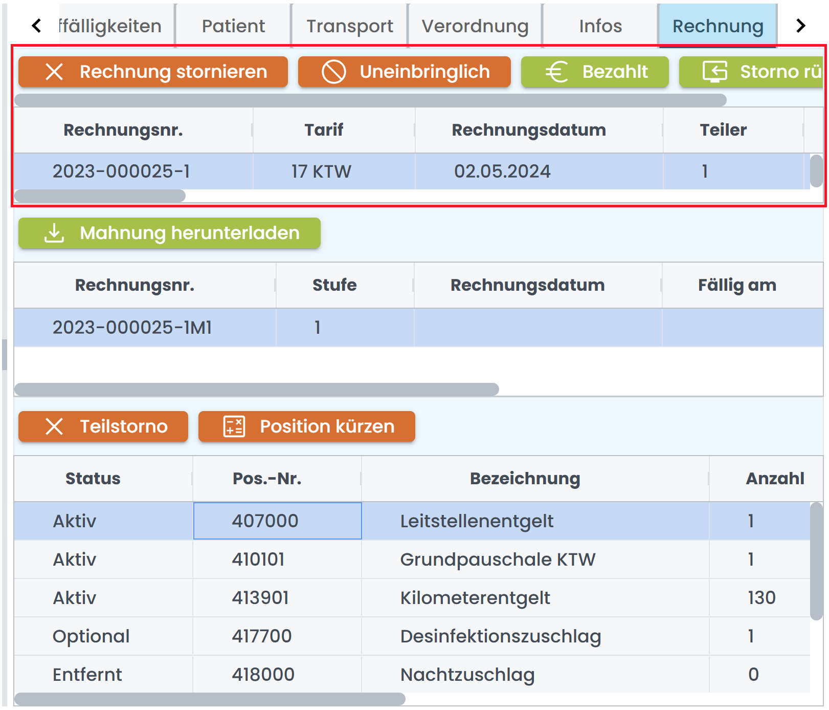 Rechnungstabelle Rechnungstabelle