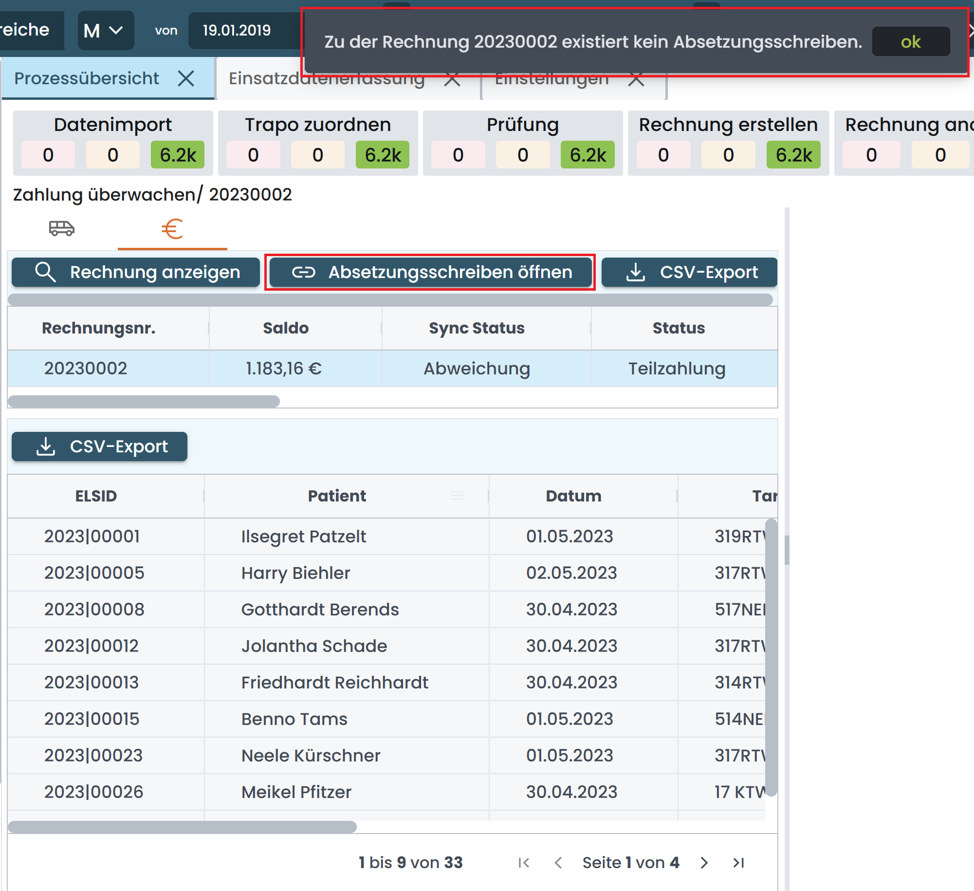 kein Absetzungsschreiben kein Absetzungsschreiben