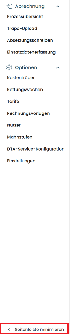 Seitennavigation einklappen Seitennavigation einklappen