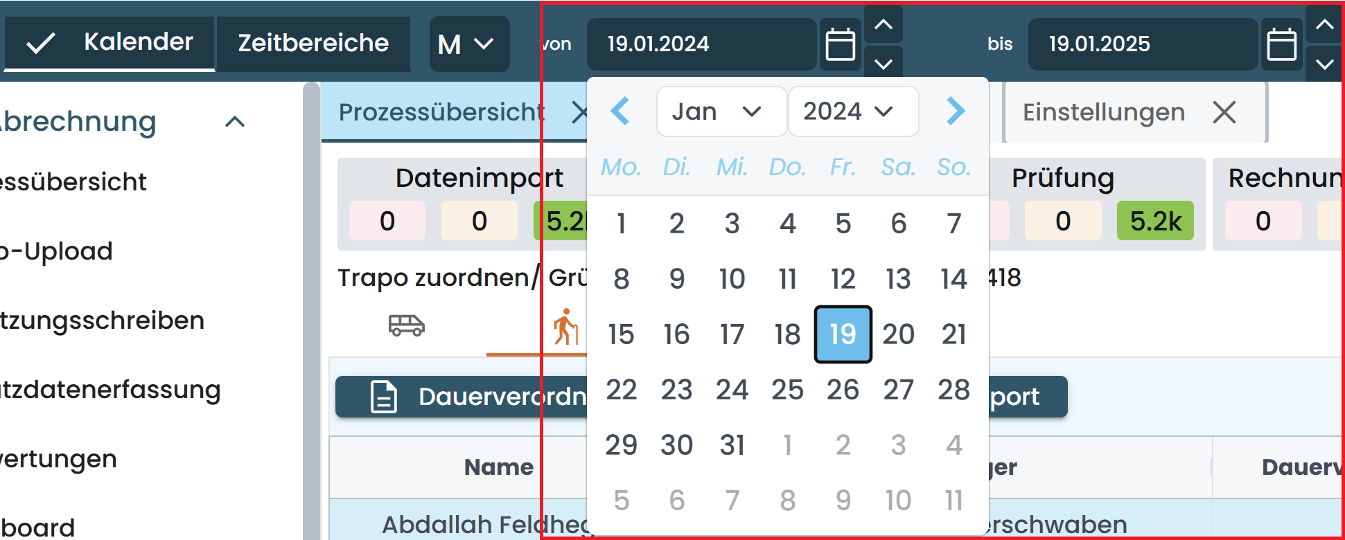 Anfangs- und Enddatum Anfangs- und Enddatum